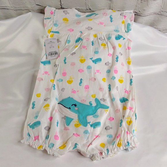 Carter's Other - 'CARTER'S' ROMPER OUTFIT SEA LIFE & WHALE ON MY BUM